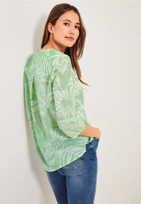 Blouse met printmix fresh salvia green