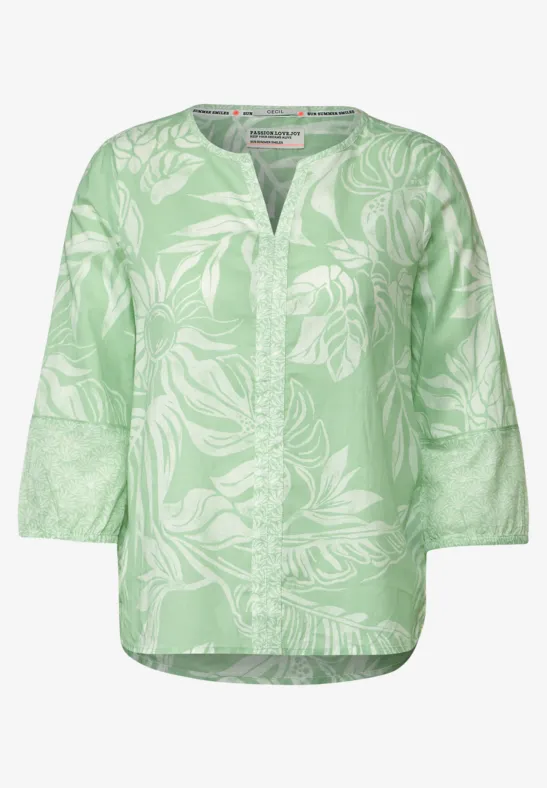 Blouse met printmix fresh salvia green