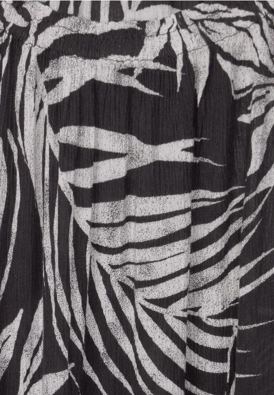 Bluse mit Blätterprint carbon grey