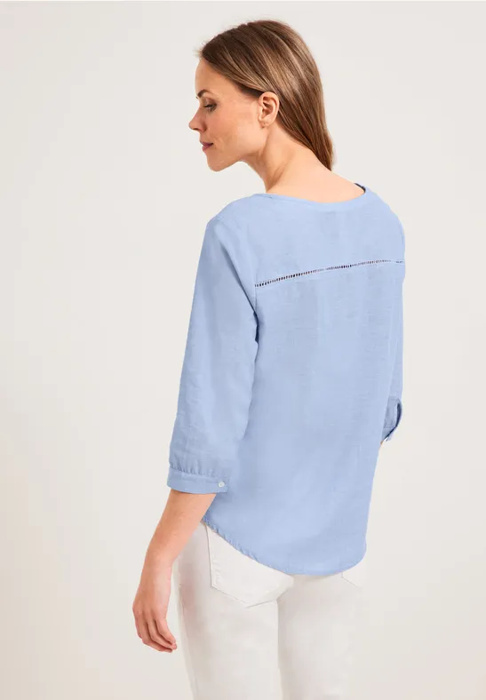 Chambrée V-Neck Bluse blouse blue