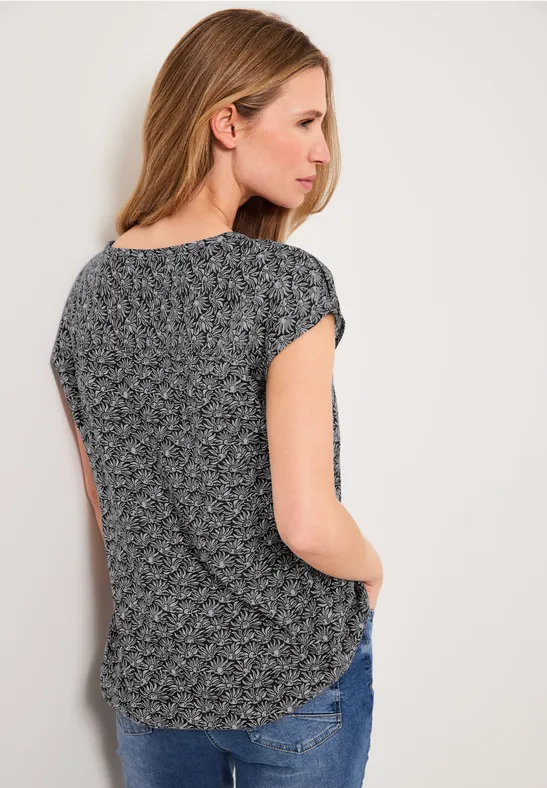 Minimalprint Bluse carbon grey