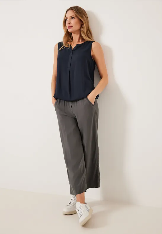 Blousetop in effen kleur deep blue