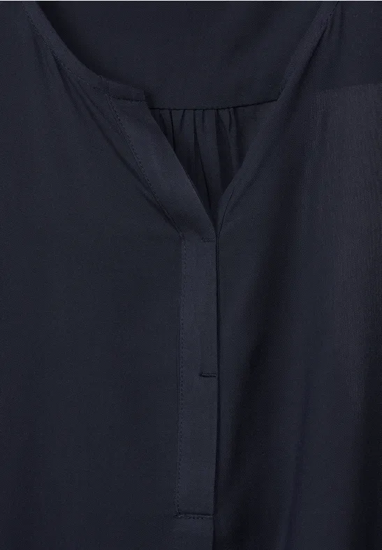 Blousetop in effen kleur deep blue