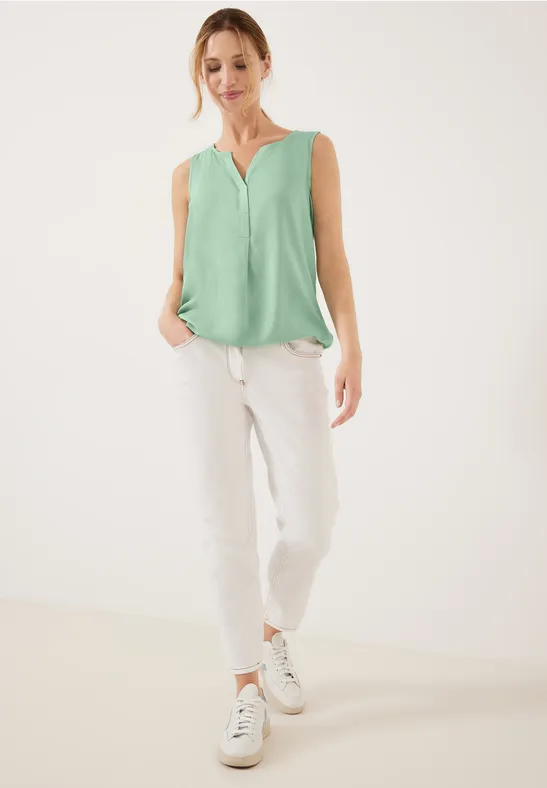 Unifarbenes Blusentop fresh salvia green