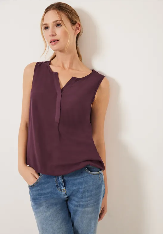 Unifarbenes Blusentop wineberry red