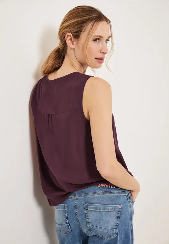 Unifarbenes Blusentop wineberry red