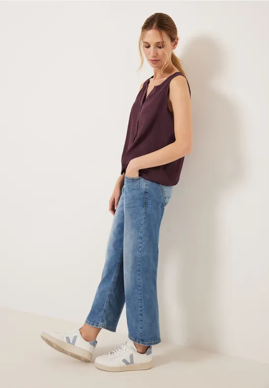 Unifarbenes Blusentop wineberry red