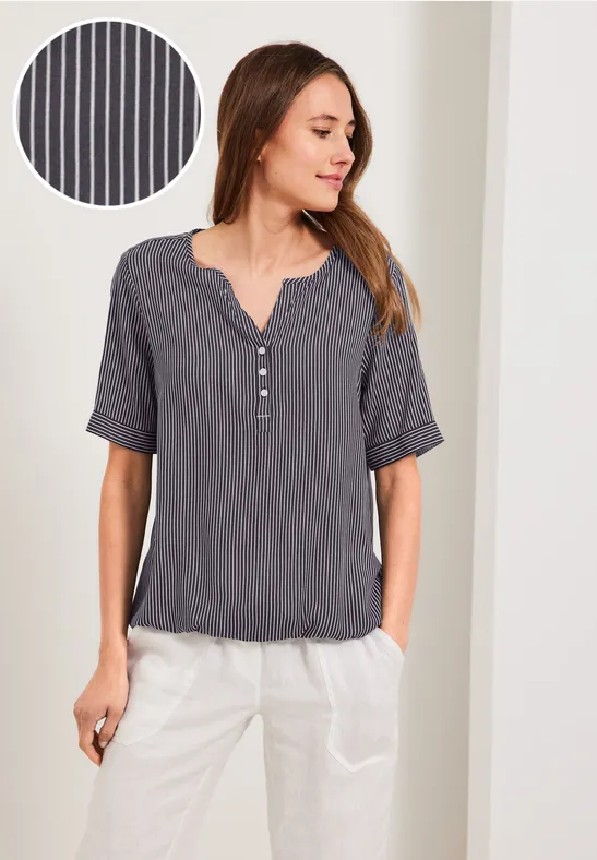 Bluse mit Turn-Up Ärmel carbon grey