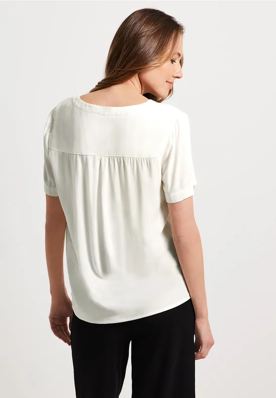 Bluse mit Knotendetail vanilla white
