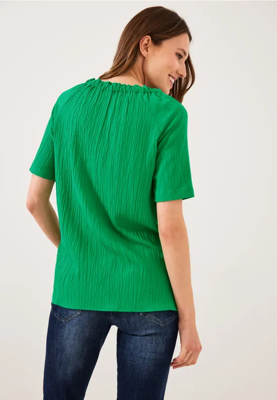 Unifarbene Struktur Bluse fresh green