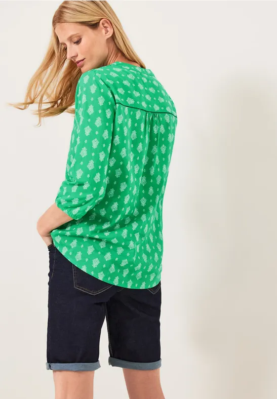 Bluse mit Minimalprint fresh green