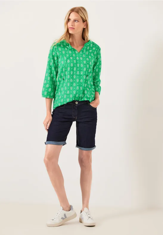 Bluse mit Minimalprint fresh green