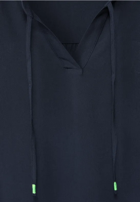 Blusentop in Unifarbe deep blue