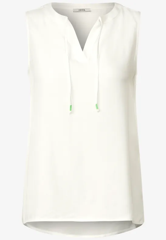 Blusentop in Unifarbe vanilla white