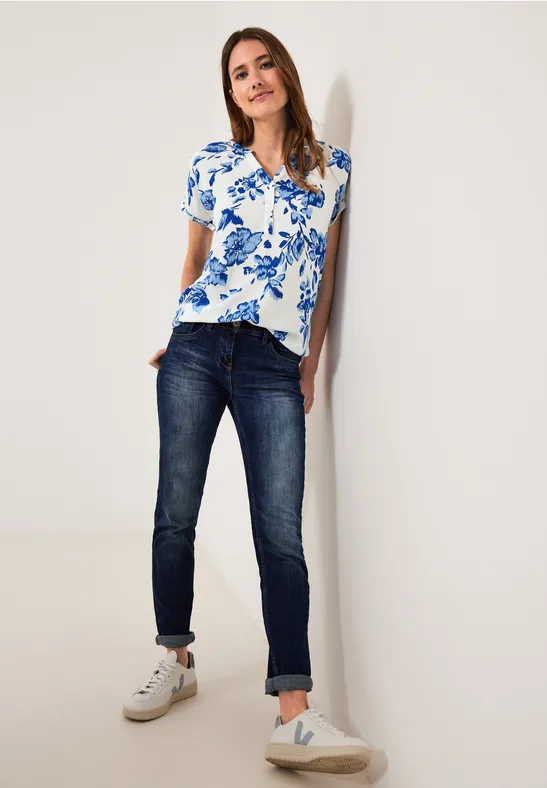 Bluse mit Print vanilla white