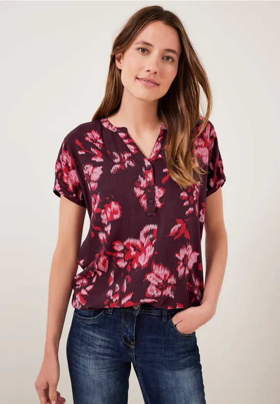 Bluse mit Print wineberry red