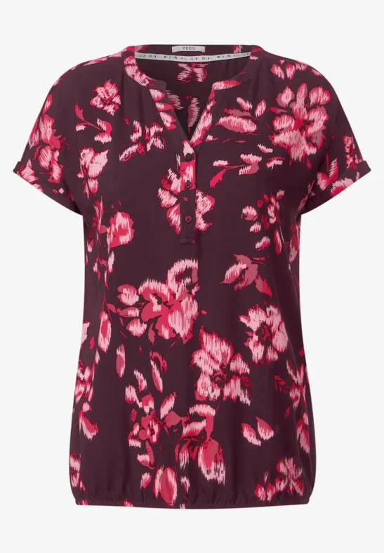 Bluse mit Print wineberry red