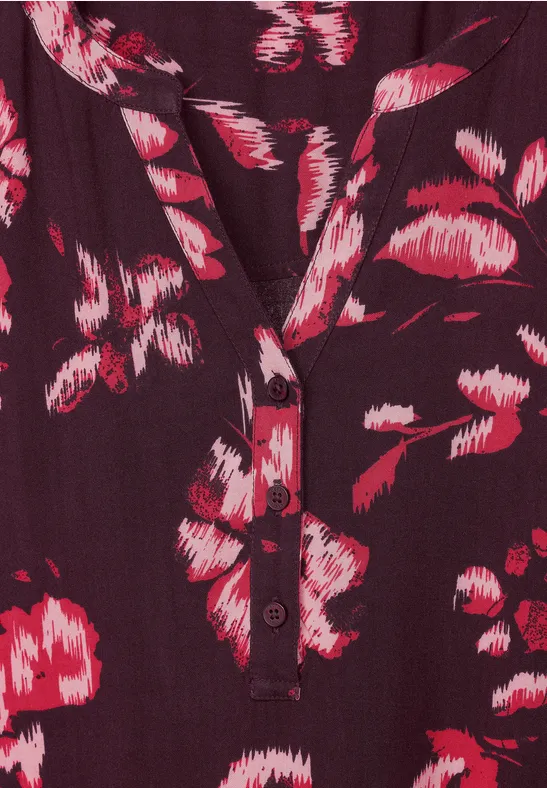 Bluse mit Print wineberry red