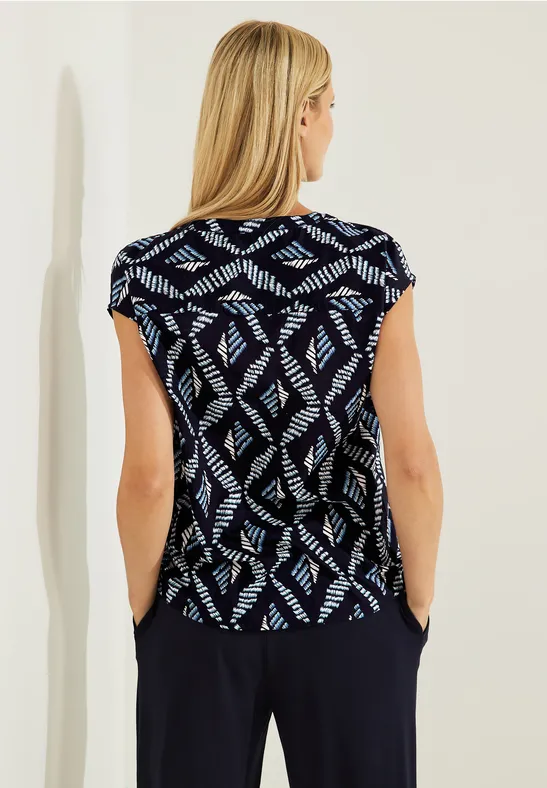 Leichte Baumwollbluse night sky blue