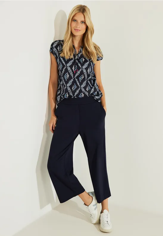 Leichte Baumwollbluse night sky blue