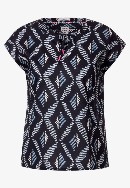 Leichte Baumwollbluse night sky blue