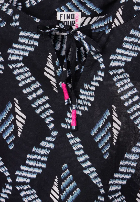 Leichte Baumwollbluse night sky blue