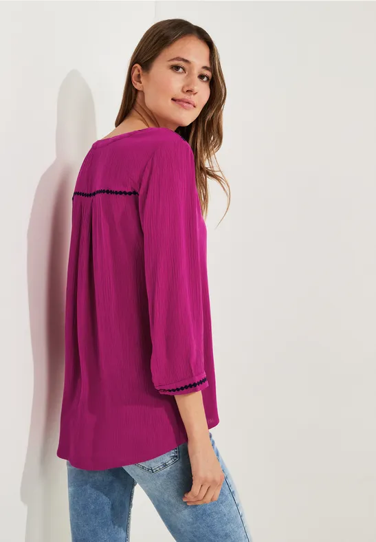 Stickerei Tunikabluse cool pink