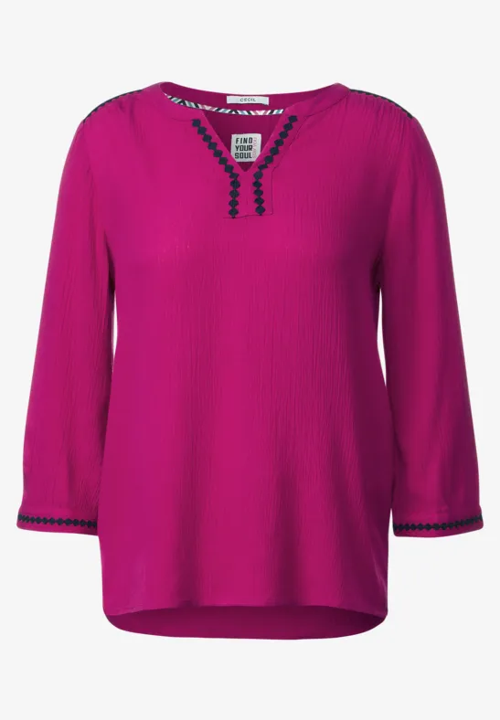 Stickerei Tunikabluse cool pink
