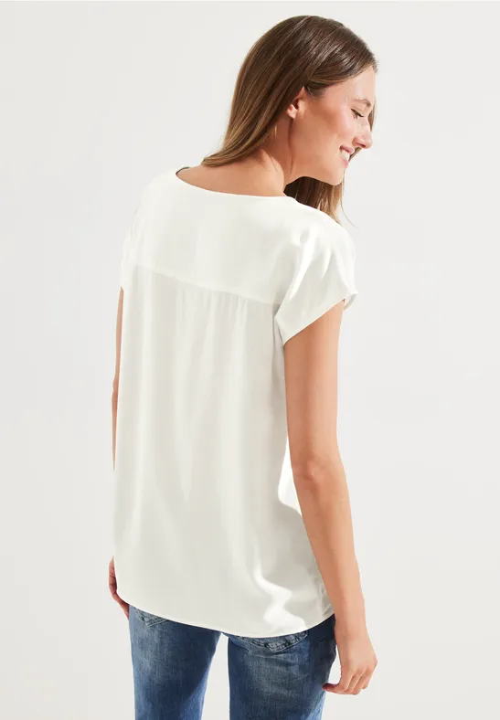 Bluse mit Knotendetail vanilla white