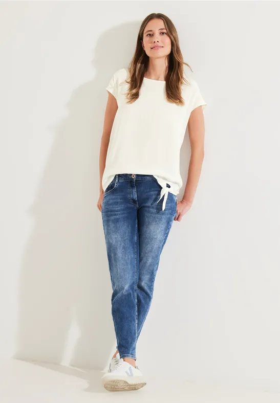 Bluse mit Knotendetail vanilla white