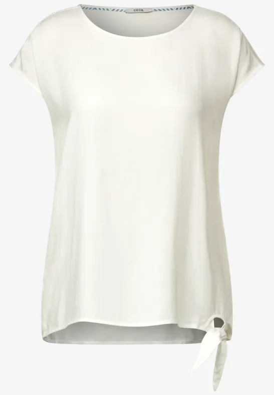 Bluse mit Knotendetail vanilla white