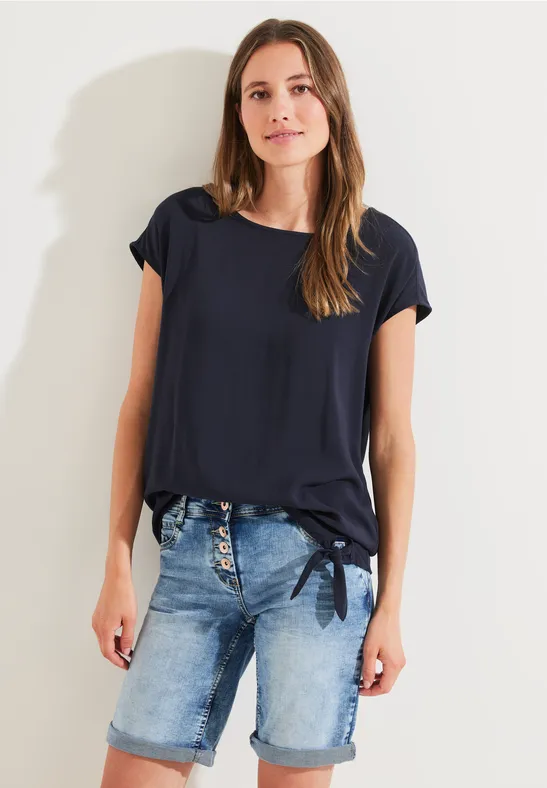 Bluse mit Knotendetail night sky blue