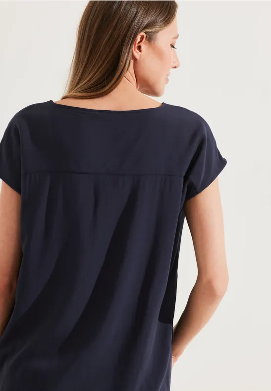 Bluse mit Knotendetail night sky blue