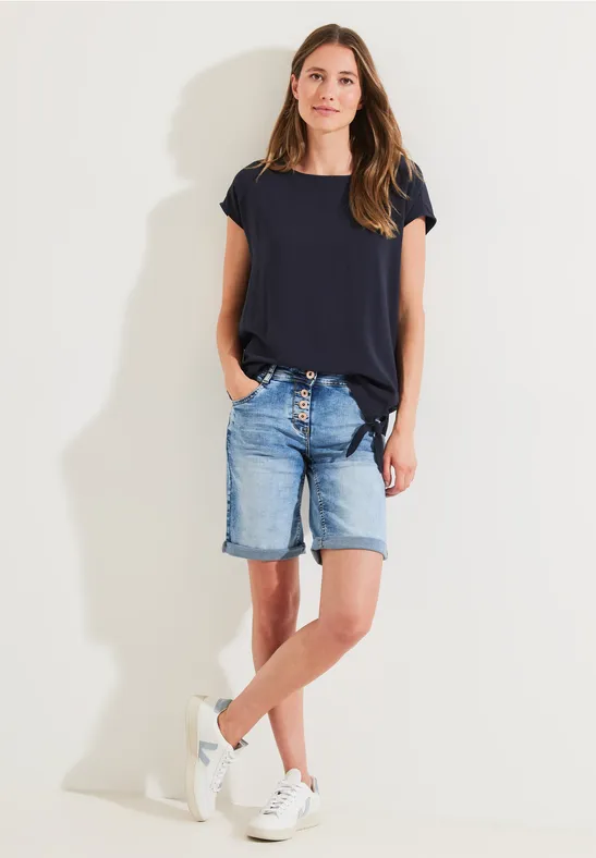 Bluse mit Knotendetail night sky blue