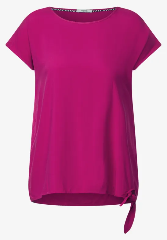 Bluse mit Knotendetail cool pink