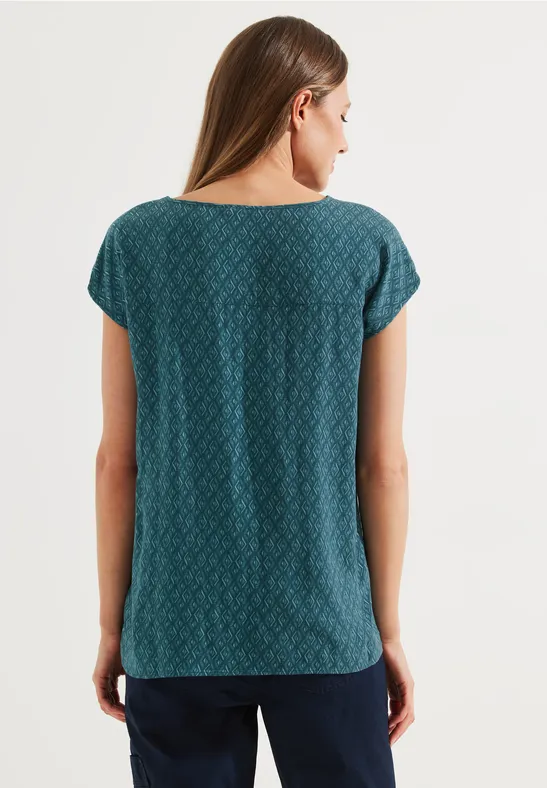 Blouse met knoopdetail deep lake green