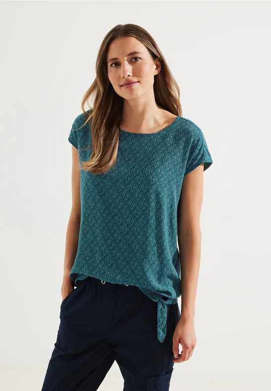 Blouse met knoopdetail deep lake green