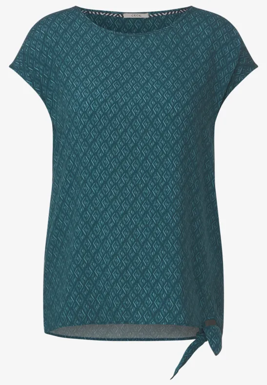 Blouse met knoopdetail deep lake green