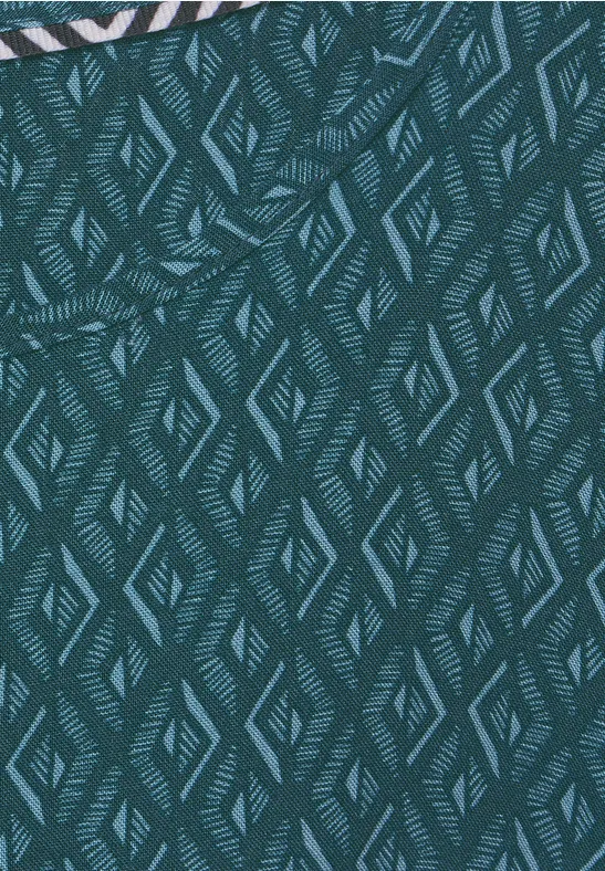 Blouse met knoopdetail deep lake green