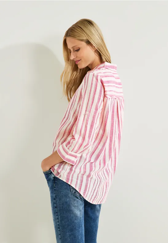 Lässige Streifenbluse cool pink