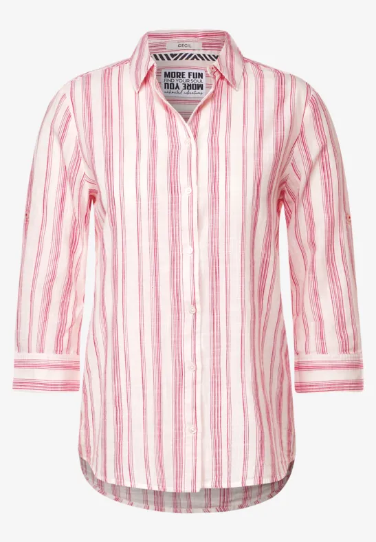 Lässige Streifenbluse cool pink