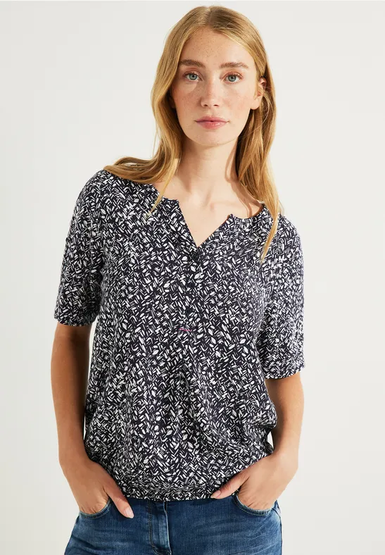 Shirt met multicolor print night sky blue