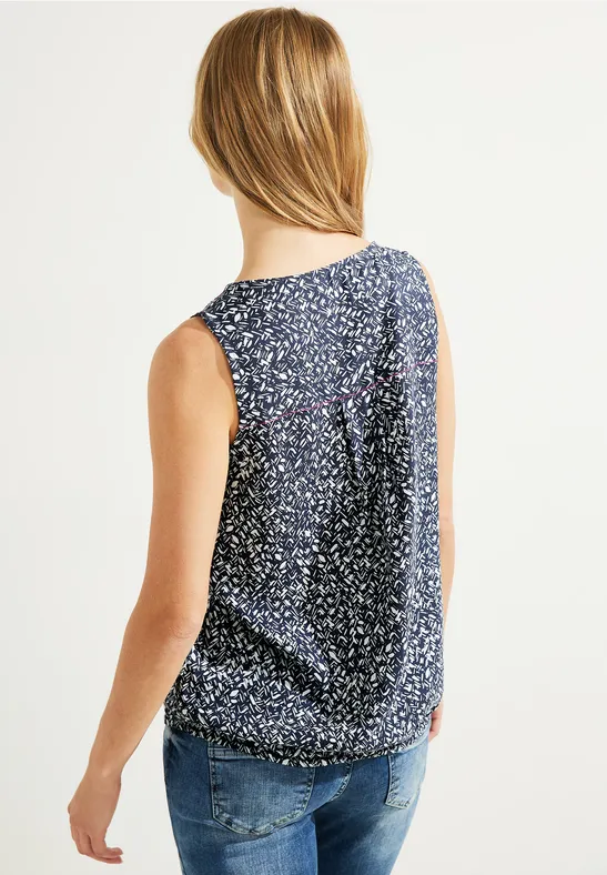 Blusentop mit Minimalprint night sky blue