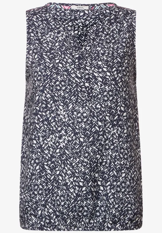 Blusentop mit Minimalprint night sky blue