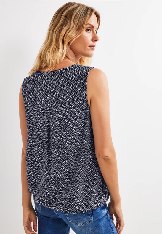 Minimal Print Bluse night sky blue