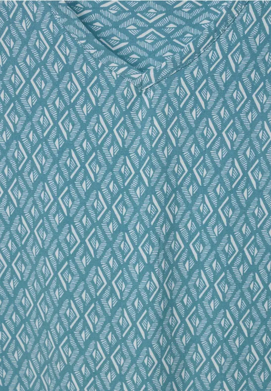 Minimal Print Bluse adriatic blue