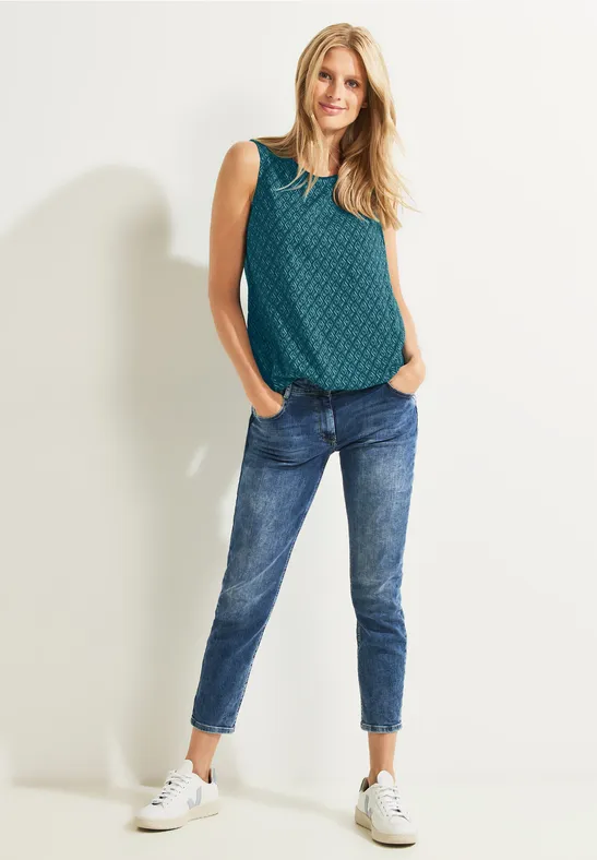 Minimalprint Top deep lake green