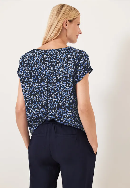 Blouse met bloemenprint deep blue