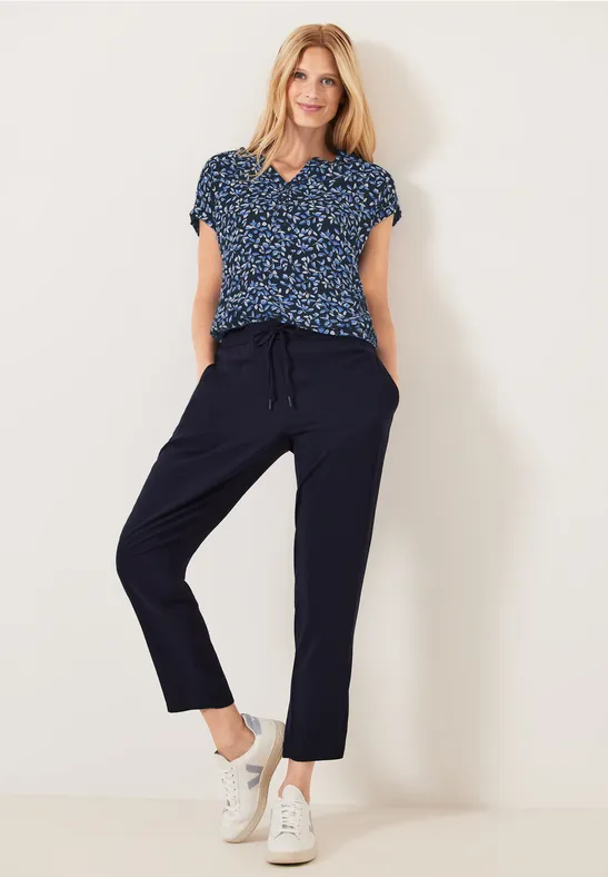 Blouse met bloemenprint deep blue