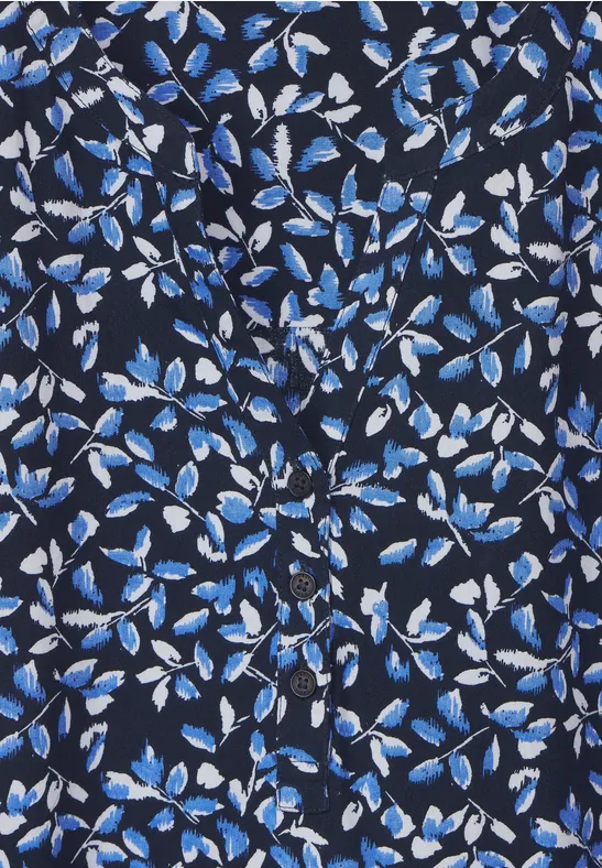Blouse met bloemenprint deep blue
